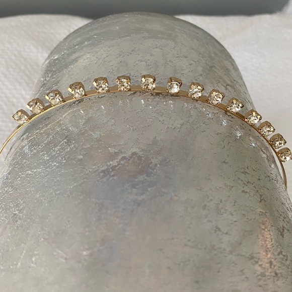 Anthropologie metal headband new rhinestone crown - Picture 4 of 4